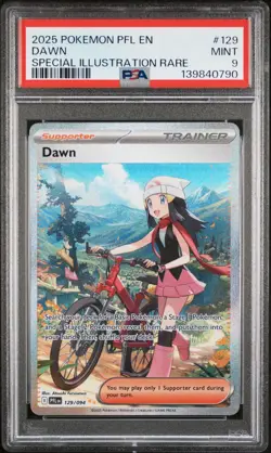 2025 POKEMON PFL EN-PHANTASMAL FLAMES #129 DAWN SPECIAL ILLUSTRATION RARE PSA 9 - Image 3