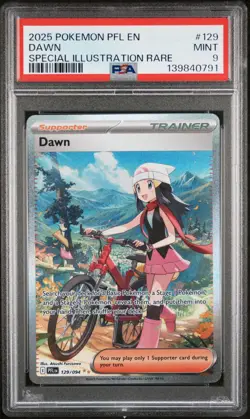 2025 POKEMON PFL EN-PHANTASMAL FLAMES #129 DAWN SPECIAL ILLUSTRATION RARE PSA 9 - Image 4