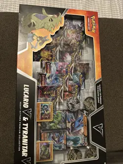 Pokemon TCG Lucario V & Tyranitar V Collector's Box - 14 Packs 820650856716 - Image 1