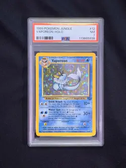 Graded Vintage Pokemon Card - Base Set - Vaporeon #12/64 Holo Rare PSA - Image 1