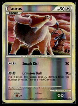2010 HeartGold & SoulSilver - Unleashed (Reverse Holo) Tauros Basic/Uncommon #41 - Image 1