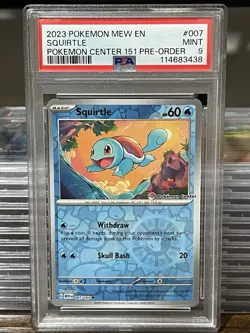 PSA 9 - Squirtle (Pokemon Center Exclusive) 007/165 - 151 - Holo Promo MINT - Image 1