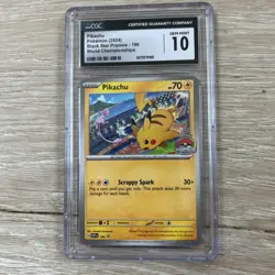 CGC 10 Pikachu Black Star Promo #190 - Pokemon TCG (2024) World Championships - Image 1