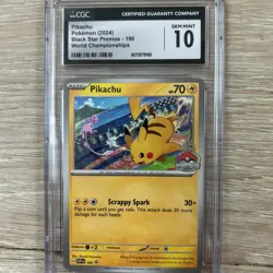 CGC 10 Pikachu Black Star Promo #190 - Pokemon TCG (2024) World Championships - Image 4