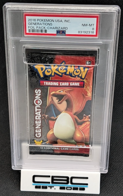 2016 Pokemon Generations Charizard Foil Pack PSA 8 NM-MT Sealed Booster - Image 1