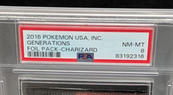 2016 Pokemon Generations Charizard Foil Pack PSA 8 NM-MT Sealed Booster - Image 3