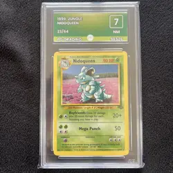 Nidoqueen 23/64 Non Holo Rare Jungle Set Pokemon Card WOTC 1999 PG Graded 7 NM - Image 1