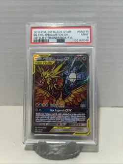 2019 Pokemon Black Star Promo Moltres Zapdos Articuno GX #SM210 PSA 9 Mint - Image 1