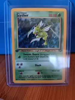 1999 Pokemon TCG Scyther Jungle 1st Edition Holo Unlimited Rare Card 10/64 - Image 1