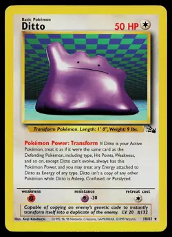 Pokemon Card - Ditto Fossil 18/62 Rare - Image 1