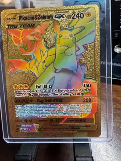 Pokemon Pikachu & Zekrom GX 184/181 Sm-Team Up Secret Rare Holo HP240 TAG TEAM - Image 1