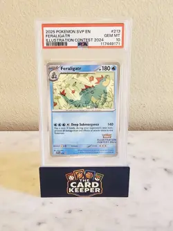 FERALIGATR PSA 10 2025 POKEMON SVP EN #213 ILLUSTRATION CONTEST 2024 - Image 1