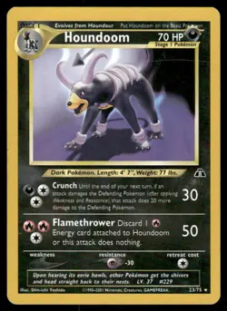 Pokemon Cards Houndoom 23/75 UNLIMITED Neo Discovery WOTC Rare LP - Image 1