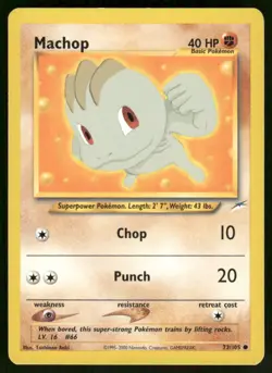 Pokemon Cards Machop 73/105 UNLIMITED Neo Destiny WOTC Common NM - Image 1