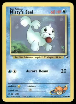 Pokemon Cards Misty's Seel 88/132 UNLIMITED Gym Heroes WOTC Common NM - Image 1