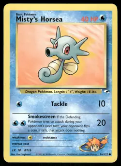 Pokemon Cards Misty's Horsea 86/132 UNLIMITED Gym Heroes WOTC Common NM - Image 1