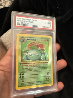 1999 Pokemon Base Set 1st Edition Venusaur Holo Card PSA 6 - Image 1