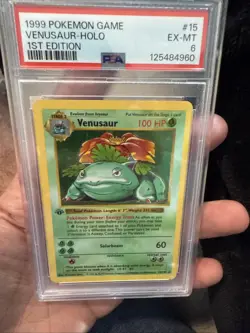 1999 Pokemon Base Set 1st Edition Venusaur Holo Card PSA 6 - Image 2