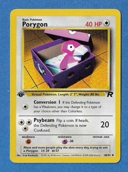 PORYGON 2000 POKEMON TEAM ROCKET 1ST EDITION UNCOMMON CARD 48/82-NMMT - Image 1