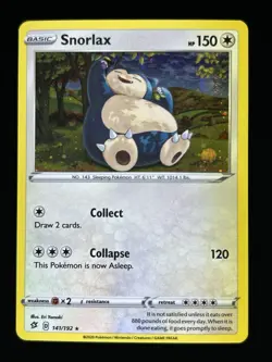 Snorlax 141/192 Rebel Clash Cosmos Holo Rare Promo Pokemon Card - Image 1