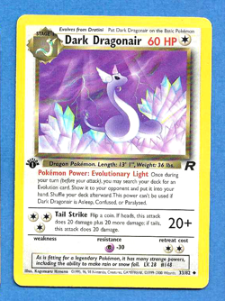 DARK DRAGONAIR 2000 POKEMON TEAM ROCKET 1ST EDITION UNCOMMON CARD 33/82-NMMT - Image 1