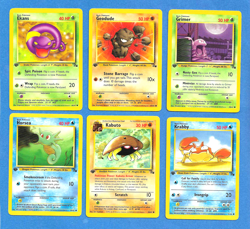 LOT OF 12 DIFF 1999 POKEMON FOSSIL SET 1ST EDITION COMMON CARDS - NMMT - Image 1
