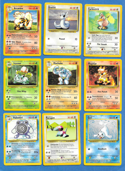 LOT OF 9 DIFFERENT 1999 POKEMON BASE UNLIMITED SET UNCOMMON CARDS - UNPLAYED - Image 1