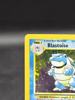Pokemon TCG Blastoise 2/130 Swirl Base Set 2 Holo Rare WOTC Vintage LP/NM Card - Image 2