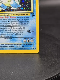 Pokemon TCG Blastoise 2/130 Swirl Base Set 2 Holo Rare WOTC Vintage LP/NM Card - Image 5