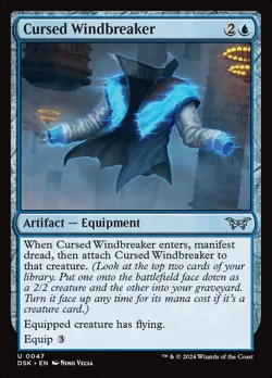 Cursed Windbreaker, Duskmourn: House of Horrors, MTG, Uncommon Card, 0047 - Image 1