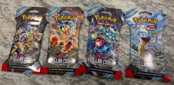 Pokemon TCG Stellar Crown Scarlet and Violet Booster Card Packs Lot of 4 - Image 1