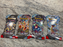 Pokemon TCG Stellar Crown Scarlet and Violet Booster Card Packs Lot of 4 - Image 2