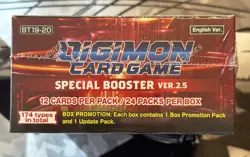 New Sealed Digimon Card Game Special Booster Ver 2.5 Booster Box BT 19-20 x1 - Image 3