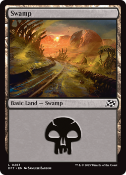 x4 Swamp DFT Aetherdrift MTG 283 BASIC LAND M/NM 4x - Image 1