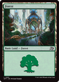 x1 Forest DFT Aetherdrift MTG 291 BASIC LAND M/NM 1x - Image 1