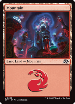 x4 Mountain DFT Aetherdrift MTG 288 BASIC LAND M/NM 4x - Image 1