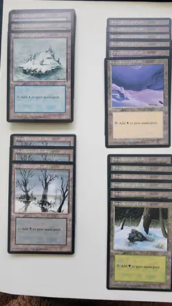 50 Ice Age Snow-Covered Lands Near Mint MTG Magic Island, Swamp, Plains, Forest - Image 1