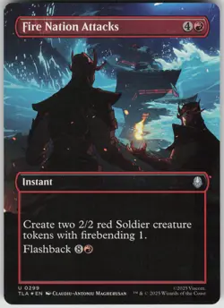 MTG Fire Nation Attacks Borderless Foil NM Avatar: The Last Airbender Magic 299 - Image 1