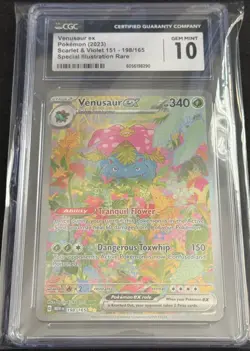 2023 Pokemon S&V 151 Venusaur ex Special Illustration Rare #198 CGC 10 Gem Mint - Image 1