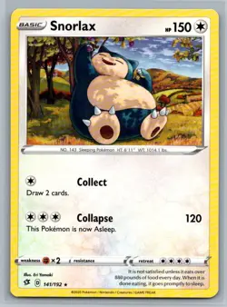 Snorlax 141/192 Rebel Clash Rare Pokemon TCG 2020 - Image 1