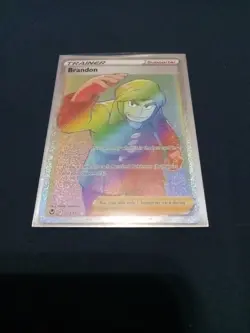 Pokemon TCG Brandon Silver Tempest 203/195 Holo Secret Rare - Image 1
