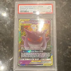 Pokemon Gengar & Mimikyu GX TAG TEAM Ultra Rare Holo Team Up 53/181 PSA 9 - Image 2