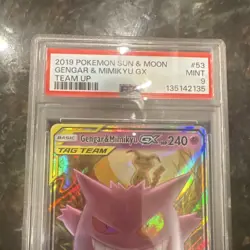 Pokemon Gengar & Mimikyu GX TAG TEAM Ultra Rare Holo Team Up 53/181 PSA 9 - Image 3