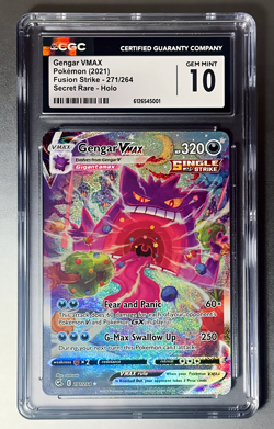 Pokemon Gengar VMAX Fusion Strike Secret Rare Full Art #271 PSA CGC 10 Gem Mint - Image 1