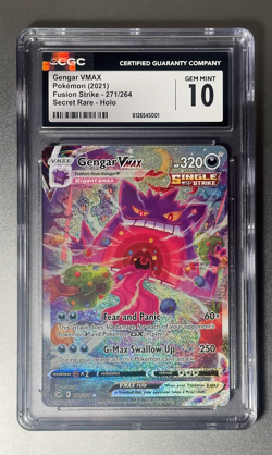 Pokemon Gengar VMAX Fusion Strike Secret Rare Full Art #271 PSA CGC 10 Gem Mint - Image 2