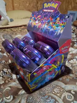Pokemon TCG Mega Evolutions Mega Heroes (6 Sealed Mini Tins) With Display Box - Image 2
