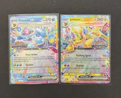 Pokemon TCG Prismatic Evolutions 030/131 Jolteon EX Stamped Promo NM And Glaceon - Image 1