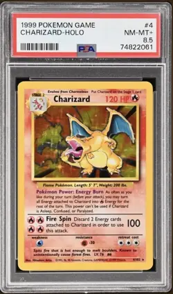 PSA 8.5 CHARIZARD 1999 Pokemon Base Unlimited #4/102 Holo Non-Shadowless NM-MT+ - Image 1
