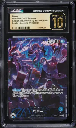 2025 One Piece Japanese 2nd Anniversary Alt Art Leader Buggy 042 CGC 10 PRISTINE - Image 1