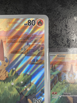 POKEMON VICTINI JUMBO OVERSIZED AND REGULAR CARD HP 80 208 HOLO (2 CARDS) - Image 3